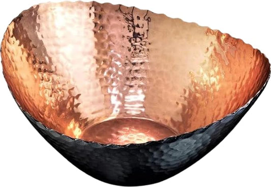 Monarch Abode Hand Hammered Decorative Bowl for Home Decor, 7.5-Inch Black and Copper Plated – Key Bowl for Entryway Table, Catch All, Decorative Fruit Basin, Key Holder, Bowls for Home Decor-Ruum Studio Home