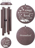 Wind Chimes Personalized, Metal Deep Tone Wind Chimes in Loving Memory, Custom Text for Loss of Loved Mom/Dad, Sympathy Gifts Wind Chime Memorial Gifts for Funeral Outdoor 36inch-Ruum Studio Home
