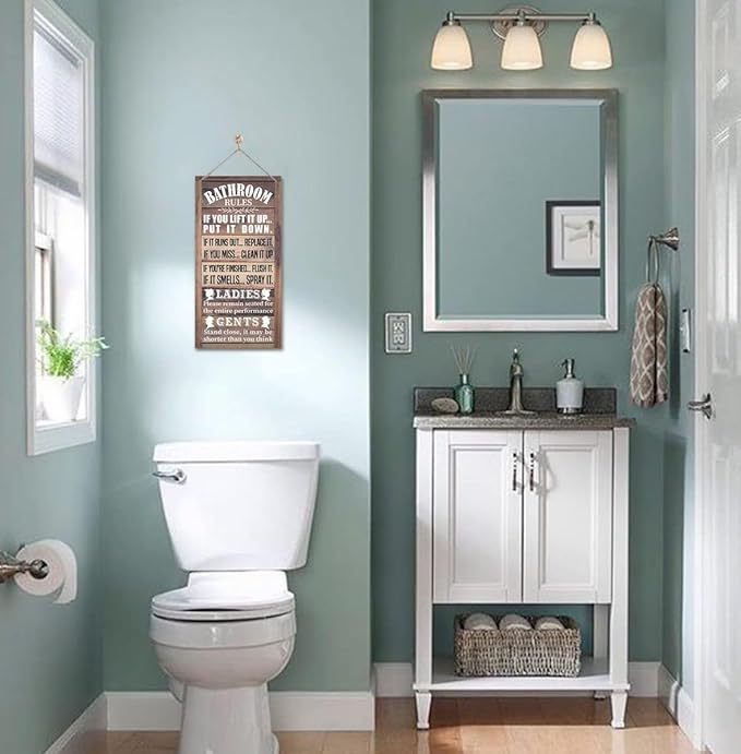 Rustic Bathroom Decor, Western Bathrooms Decors, Funny Bathroom Signs Wall Decor, Country Bathrooms Decors-Ruum Studio Home