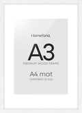 Homeforia A3 Picture Frame White Wood, High-End Oak 11.7 x 16.5 White Poster Frames Matted to 8.3 by 11.7 Photo, 11.7x16.5 Size Wooden Frame with Mat 8.3x11.7 Print, Tempered Glass, Wall Kit, Set of 1-Ruum Studio Home