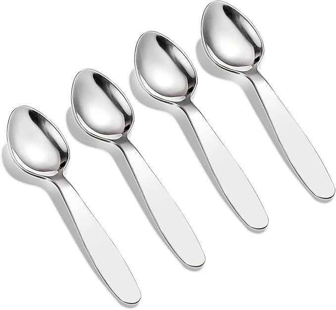 VANRA Premium 18/8 Stainless Steel Children Cutlery Set 5.9-inch Kids Dinner Spoons Set 4 Pieces Silverware Flatware Utensil Set for Home School (4 Spoons)-Ruum Studio Home