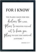LuZhiQiang Jeremiah 29 11 Wall Art 16"×11" For I Know The Plans I Have for You Sign Wood Framed Wall Decor Hanging (Black)-Ruum Studio Home