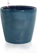 Dexceder 9x8 Inches Self Watering Planter Indoor Outdoor, Inner Pot Design, Thickened Table Flower Plant Pot with Water Level Indicator (Grayish Green Gradient)-Ruum Studio Home