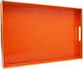 Spsyrine Orange Decorative Serving Tray with Handles, Elegant Plastic Coffee Table Tray for Ottoman, Living Room, Home Decor 15.6" X 10.2"-Ruum Studio Home