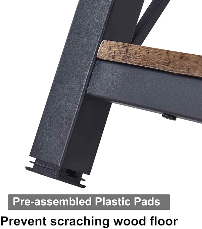 BON AUGURE Industrial Sofa Console Table for Entryway, 3 Tier Foyer Table for Hallway, Rustic Hall Tables Behind Couch (47 Inch, Rustic Brown)-Ruum Studio Home