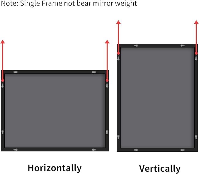 Black Bathroom Mirror, 48"X36" Rectangle Mirrors for Wall Metal Frame, Modern Vanity Wall Mirror for Bathroom Living Room, Entryway Hangs Horizontal or Vertical-Ruum Studio Home