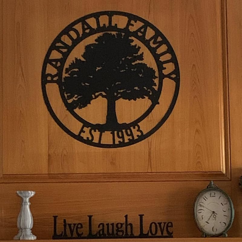 RealSteel, Tree of Life, Oak Tree Family Monogram, Custom Metal Signs, Personalized Wall Art, Split Letter Monogram, Metal Wall Decor, Last Name Sign, Family Name Sign, Dad Gift, Outdoor Garden Decor-Ruum Studio Home