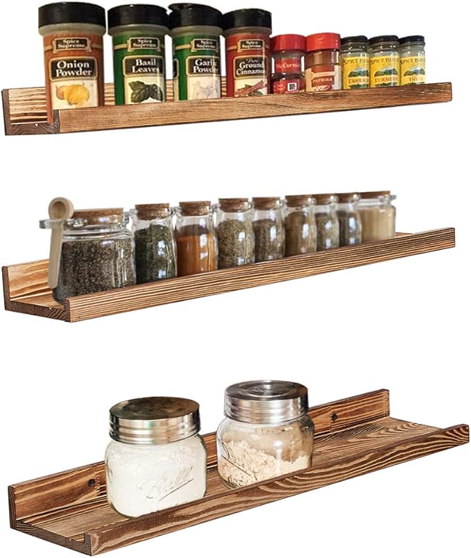 AZSKY Floating Shelves Set of 3, Picture Ledge Shelf, 24 Inches Long Large Nursery Book Shelves for Toys Storage, Kids Bookshelf Wall Mounted for Living Room Bedroom Decor Books Photo Frames-Ruum Studio Home
