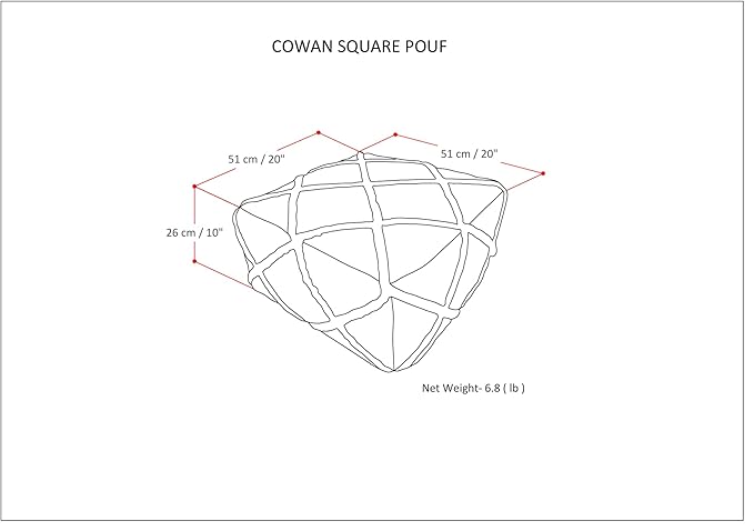 SIMPLIHOME Cowan Boho Square Pouf in Blue, Natural Handloom Woven for the Living Room, Bedroom and Kids Room-Ruum Studio Home