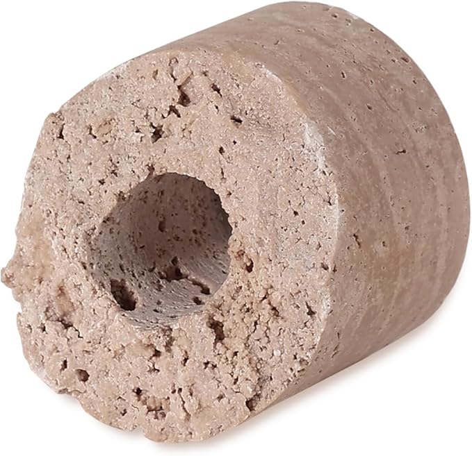 Travertine Candle Holder - Handmade Marble Candlestick Holder for Taper Candle - Vintage Small Stone Candle Sticks Holder Decor for Table Centerpieces, Wedding, Party, Fits 3/4 Inch Thick Candle-Ruum Studio Home