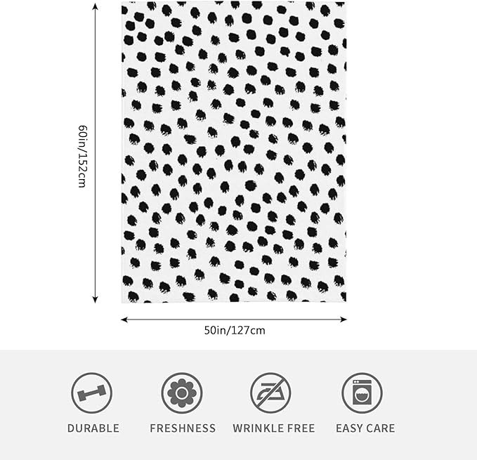 HGOD DESIGNS Polka DotsBlanket, Super Soft Brush Strokes Dots Throw Blanket 50"x60" Blanket for Bed Couch Chair Fall Winter Camping Living Room Office-Ruum Studio Home