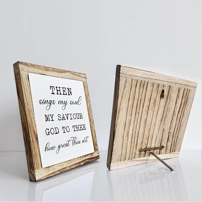 Rustic Wood Sign – ‘Sings My Soul’ Inspirational Wooden Plaque – Small Table or Shelf Decor, Spiritual Desk Sign, Wall Art for Home, Bedroom, Farmhouse Living Room, Motivational Quote, Home Decoration-Ruum Studio Home