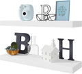 BAMEOS Floating Shelf,Wall Shelf,Decor Wall Mounted Shelves,Hanging Shelf Set L24xW6 for Bathroom Kitchen Living,Kitchen,Room Bedroom Storage,White-Ruum Studio Home