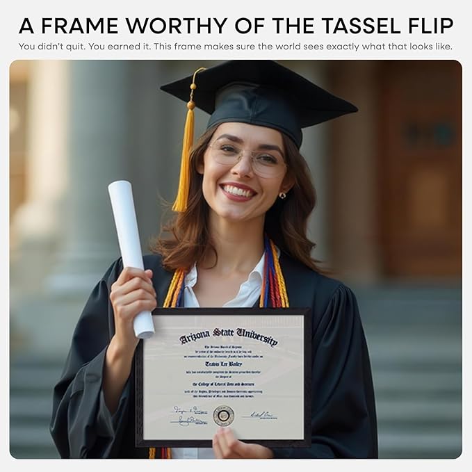 Homeforia 8.5x11 Diploma Frame Black Wood, High End Oak 8.5 x 11 Certificate Frames, 11x8.5 Black Document Frames for Wall or Tabletop, 8.5 by 11 Award Wooden Frame, Tempered Glass, Wall Kit, Set of 1-Ruum Studio Home