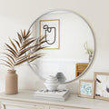 BEAUTYPEAK 20 Inch Round Mirror, Metal Frame Circle Mirror, Wall Mounted for Entryway, Bathroom, Vanity, Living Room, White-Ruum Studio Home