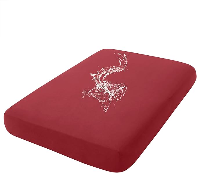 hyha Waterproof Couch Cushion Covers, Stretch Sofa Couch Seat Slipcover for Dog Washable, Non-Slip Waterproof Outdoor Cushion Covers for Patio Furniture Replacement (1 Piece for Medium, Wine Red)-Ruum Studio Home
