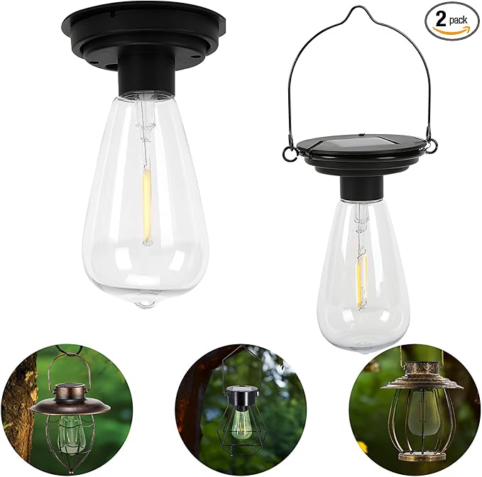 Replacement Solar Light Parts-Solar Lanterns Outdoor Waterproof Two Sizes for Versatile Switching 2 Pack They Can Serve As Accessories Or Stand Alone As Lanterns-Ruum Studio Home