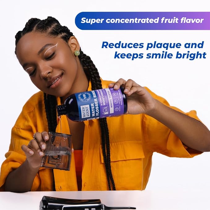 Concentrated Water flosser Rinse & mouthwash Teeth WHITENING | Add to Water Flossers| Fruit Flavor | 1 Pack = 16.9 fl.oz | Peroxide Free. Made in USA-Ruum Studio Home