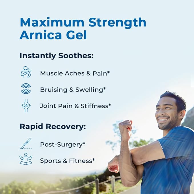 VitaMedica Arnica Gel Plus 15 Healing Plant Compounds, Extra Strength Pain Relief Formulation for Bruising, Swelling, Joint Pain, Muscle Soreness & Stiffness, All-Natural, Plant-Based, 2-Pack-Ruum Studio Home