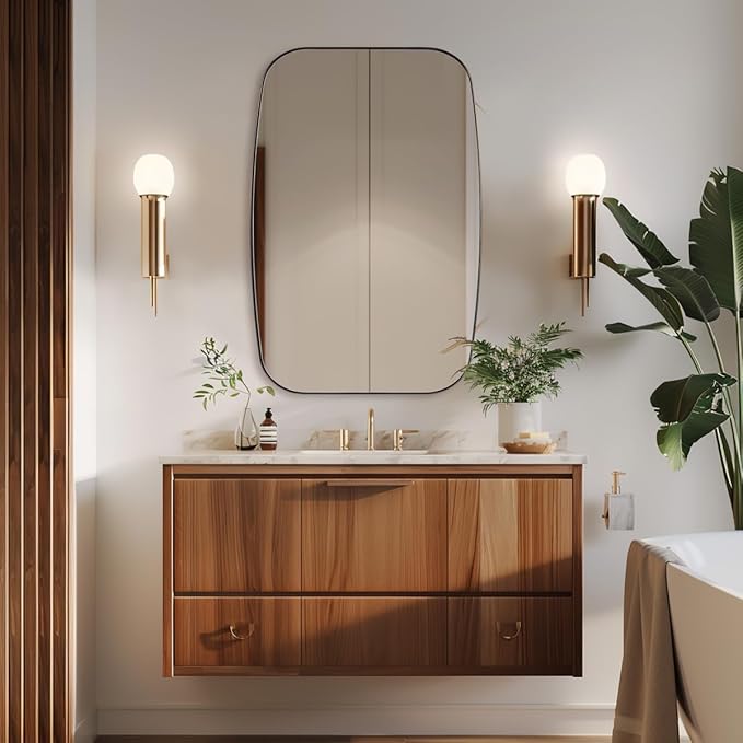 ANDY STAR Oval Mirrors for Bathroom, 20x30 Bronze Bathroom Vanity Mirror with Metal Frame, Oil Bronze Oblong Mirror for Over Sink, Modern Anti Rust Wall Mounted-Ruum Studio Home