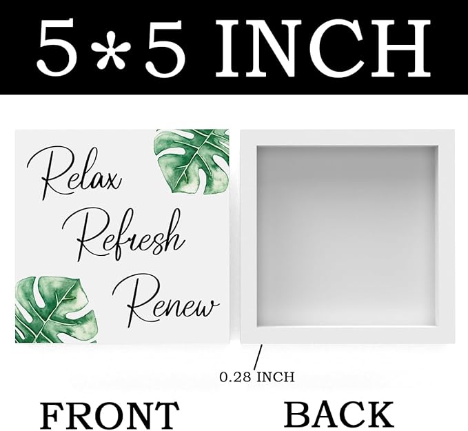 Boho Bathroom Decor, Funny Bathroom Decor, Funny Bathroom Wall Art, Black and White Bathroom Decor, Bathroom Decor for Shelves, Wooden Box Decor Sign for Home Farmhouse Office Living Room Table Shelf-Ruum Studio Home