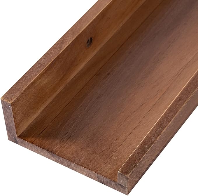AZSKY 48 Inch Long Floating Shelves Wall Mounted Light Walnut Narrow Photo Picture Ledge Shelves Set of 3 Nursery Book Shelves Photo Frames Display Shelves Kitchen Spice Rack-Ruum Studio Home