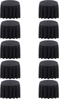 Surmente 132 inch Round Tablecloths -10 Pack Black Round Table Cloths, Polyester Fabric Table Covers for Wedding, Party, Banquet, or Restaurant-Ruum Studio Home