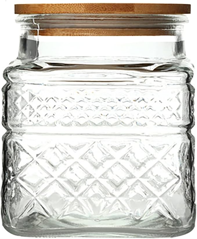 Glass Storage Jar, 38 FL OZ Glass Food Storage Canisters with Bamboo Lid, Kitchen Containers Decorative Jar Airtight Glass Jars For Cereal Nuts Snack Candy Cookies Coffee Tea-Ruum Studio Home