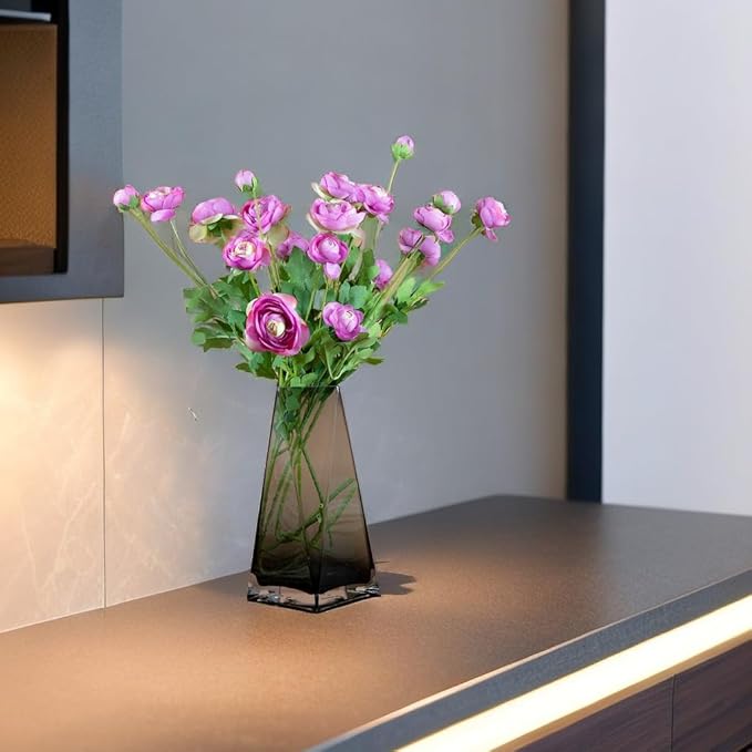 Artificial Silk Flowers Ranunculus Flower for Wedding Home Decoration 5 PCS Purple-Ruum Studio Home