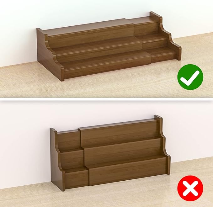 Bamboo Spice Rack Cabinet Organizer - 3 Tier Wooden Expandable Walnut Display Shelf-Ruum Studio Home