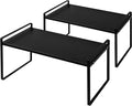 Nxconsu 2Pack Cabinet Shelves Stackable Organizer Rack Riser for Kitchen Cabinet Pantry Cupboard Counter Countertop Home Organization Storage Space Saver Heavy Duty Metal Nonslip Black Tall-Ruum Studio Home
