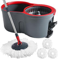 360° Spin Mop and Bucket Set Cleaning System,Mop and Bucket with Wringer Set for Home,Wet Dust Mop for Floor Cleaning with 4 Mop Heads-Ruum Studio Home