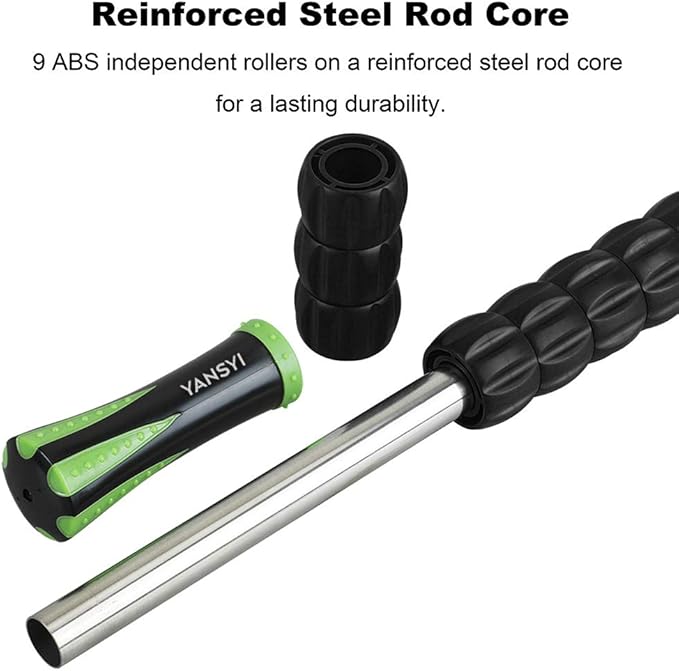 Yansyi Muscle Roller Stick for Athletes - Body Massage Roller Stick - Release Myofascial Trigger Points Reduce Muscle Soreness Tightness Leg Cramps & Back Pain for Physical Therapy & Recovery (Black)-Ruum Studio Home