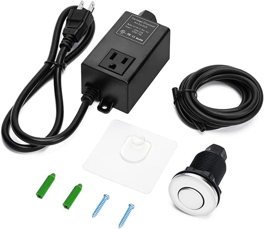 Garbage Disposal Air Switch Kit for SinkTop Waste Disposal with Stainless Steel Polished Short Air Button by briidea-Ruum Studio Home