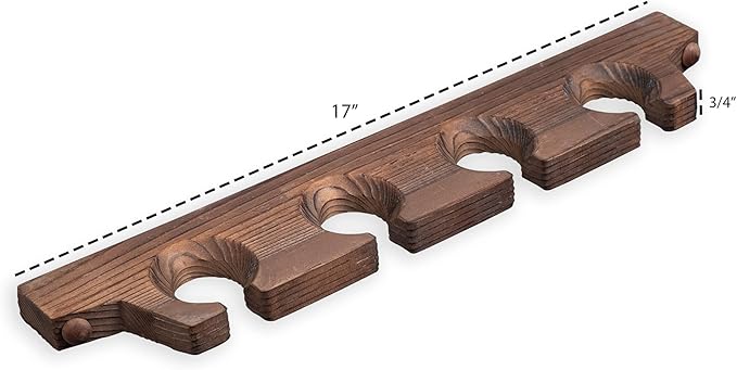 Rustic State Suvla Wall Mounted Wood Stemware Rack Hanging Shelf Glassware Holder Bar Organizer with 8 Wine Glass Storage 17 Inch Long Walnut-Ruum Studio Home