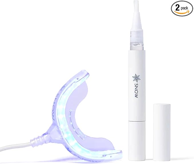 Snow Teeth Whitening Kit - Snow Teeth Whitening Serum and LED Mouthpiece Whitener, Formulated with Hydroxyapatite, Good for 2 Months - Wired Kit with 1 Wand-Ruum Studio Home