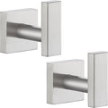 Angle Simple Bathroom Towel Hook 2 Pack, SUS304 Stainless Steel Bath Robe Holder, Modern Coat Hook Wall Mounted, Brushed Nickel-Ruum Studio Home