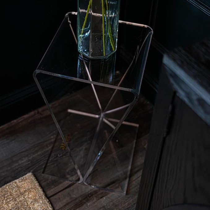 Clarte Acrylic V-Shaped End Table | Side Table for Living Room or Nighstand for Bedrooms | Premium Durable Glass-Like Design-Ruum Studio Home