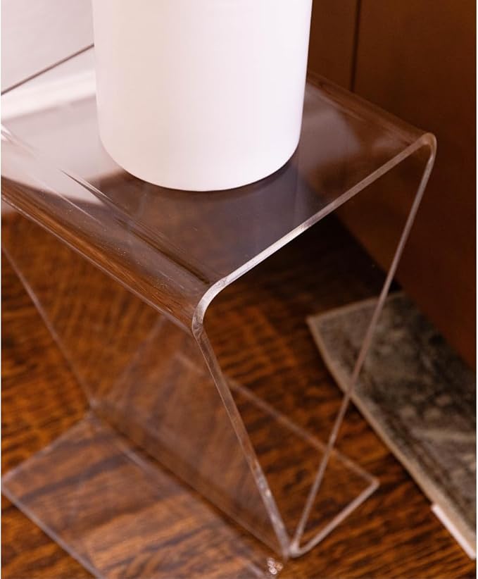 Clarte Acrylic V-Shaped End Table | Side Table for Living Room or Nighstand for Bedrooms | Premium Durable Glass-Like Design-Ruum Studio Home
