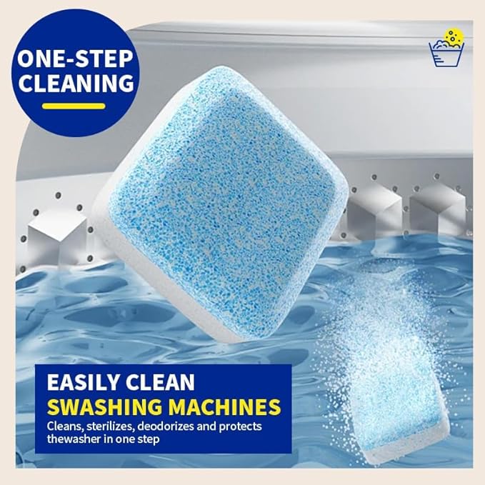 Washing Machine Cleaner Tablets - 24 Pack (12 Month Supply) | HE Compatible for Top & Front Load Washers | Pet-Safe Formula Eliminates Odors, Lint & Detergent Buildup-Ruum Studio Home