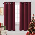 H.VERSAILTEX Christmas Curtains for Bedroom Thermal Insulated Room Darkening Living Room Curtains 72 Inch Long Grommet Privacy Protection Window Curtain Panels/Drapes for Nursery, 2 Panels, Burgundy-Ruum Studio Home