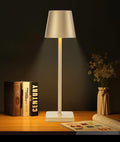 HASUN Gold Cordless Table Lamp, Aluminum Shell LED Rechargeable Desk Lamp, 3W 5200mAh Battery Operated Table Light, 3 Color Stepless Dimming Up Waterproof for Living Room/Indoor/Outdoor (Gold)-Ruum Studio Home