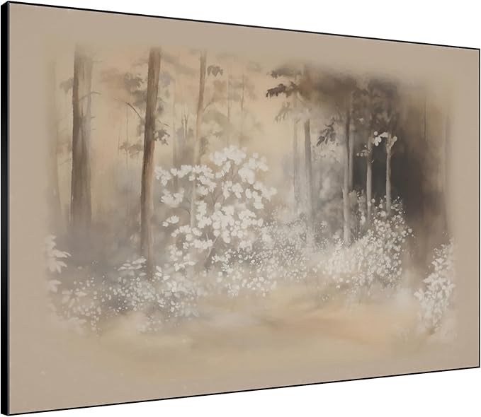 SIGNWIN 36"x46" Extra Large Framed Wall Art Misty Forest in Sepia Tones, Watercolor Woodland Landscape for Home Living Room Bedroom Decor (Frame Assembly Required)-Ruum Studio Home