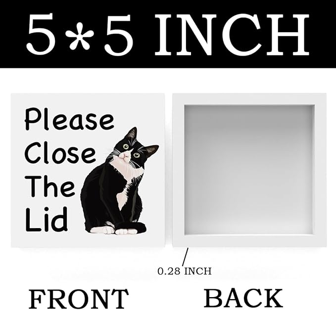 Funny Bathroom Decor, Funny Bathroom Wall Art, Black and White Bathroom Decor, Boho Bathroom Decor, Bathroom Decor for Shelves, Wooden Box Decor Sign for Home Farmhouse Living Room Table Shelf-Ruum Studio Home