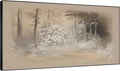 SIGNWIN 30"x60" Extra Large Framed Wall Art Misty Forest in Sepia Tones, Watercolor Woodland Landscape for Home Living Room Bedroom Decor (Frame Assembly Required)-Ruum Studio Home