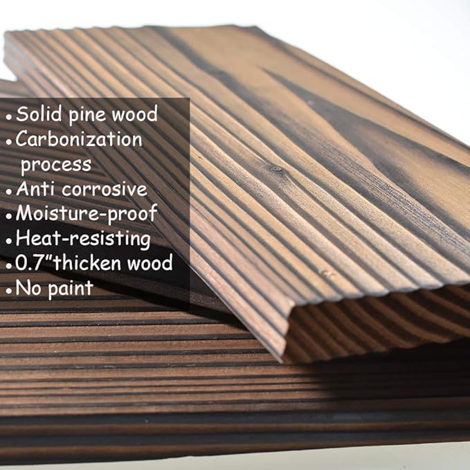 Floating Shelves Rustic Wood Wall Mounted Shelf Practical Metal Fence Design Ideal for Bedroom, Bathroom, Kitchen Set of 3(Brown)-Ruum Studio Home
