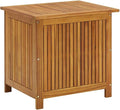 vidaXL Wooden Deck Box - Outdoor Teak Storage Chest, Ideal for Patio Furniture Cushions, Pool Accessories, Garden Tools - Water-Resistant Bag Inside - 23.6''x19.7''x22.8'', Solid Acacia Wood-Ruum Studio Home
