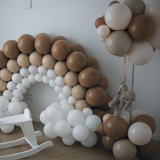 130pcs Brown Balloons Different Sizes 18" 12" 10" 5" Dark Brown Party Latex Balloons for Birthday Baby Shower Gender Reveal Graduation Wedding Anniversary Party Decorations-Ruum Studio Home