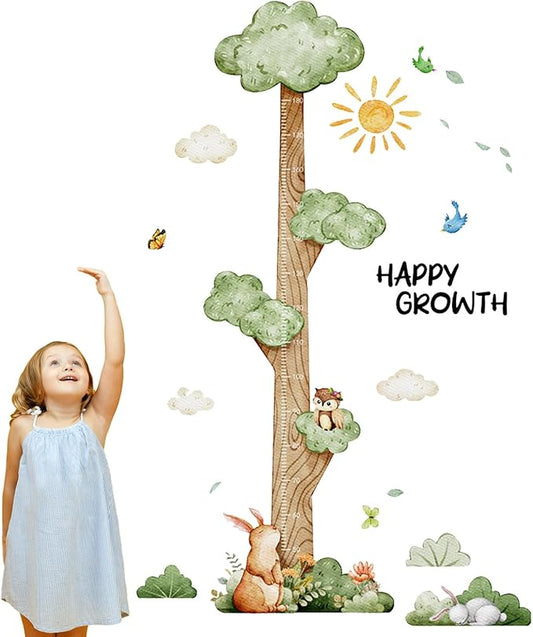 3D Cartoon Height Chart for Kids, DIY Growth Stickers, Removable Height Wall Chart for Kids Nursery, Bedroom, Bathroom-Ruum Studio Home