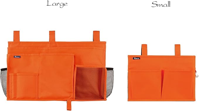 Surblue Caddy Hanging Organizer Bedside Storage Bag for Bunk and Hospital Beds, Orange, Small-Ruum Studio Home